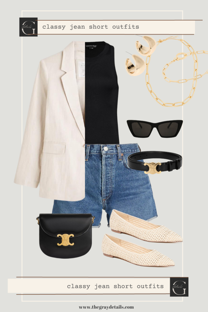 Classy Jean Short Outfits for Spring