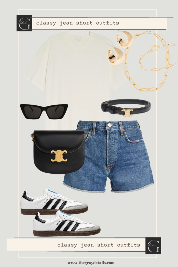 White T-Shirt + Jean Shorts Outfit