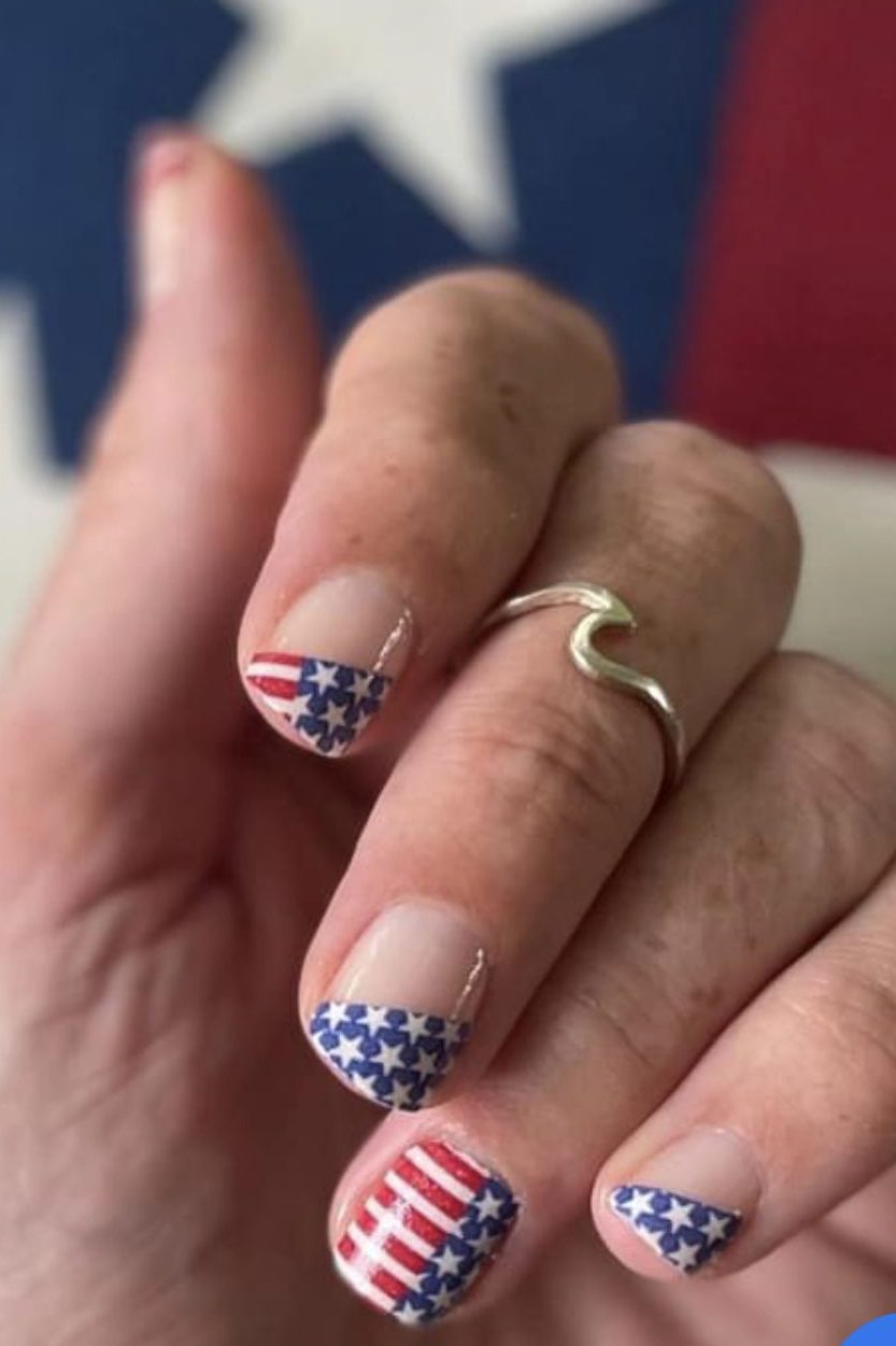 American Flag Inspired Nails