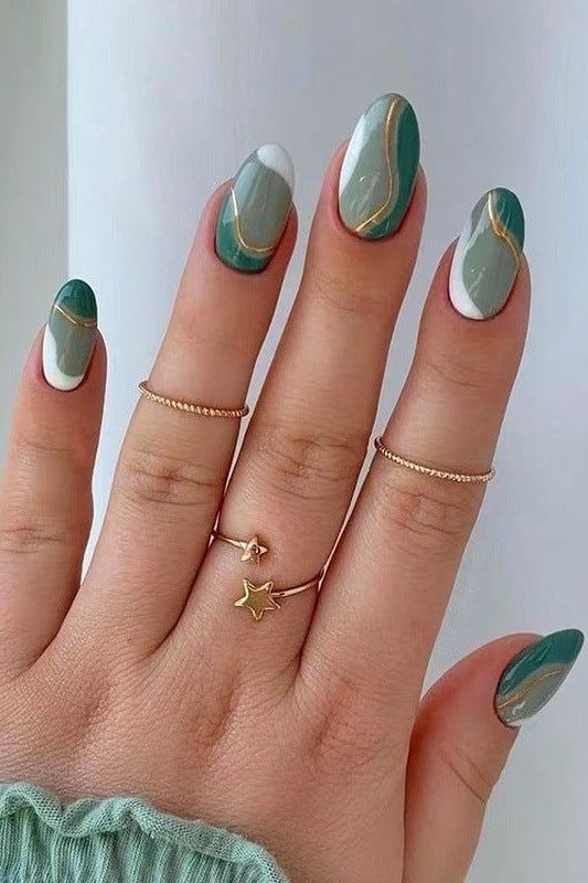 Military Green Nail art