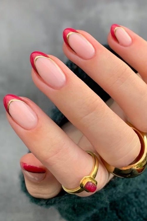 Red French Tip Nails
