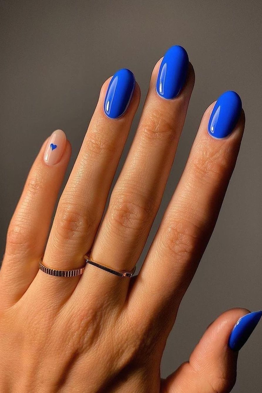 Cobalt Blue Dip Powder Nail Ideas