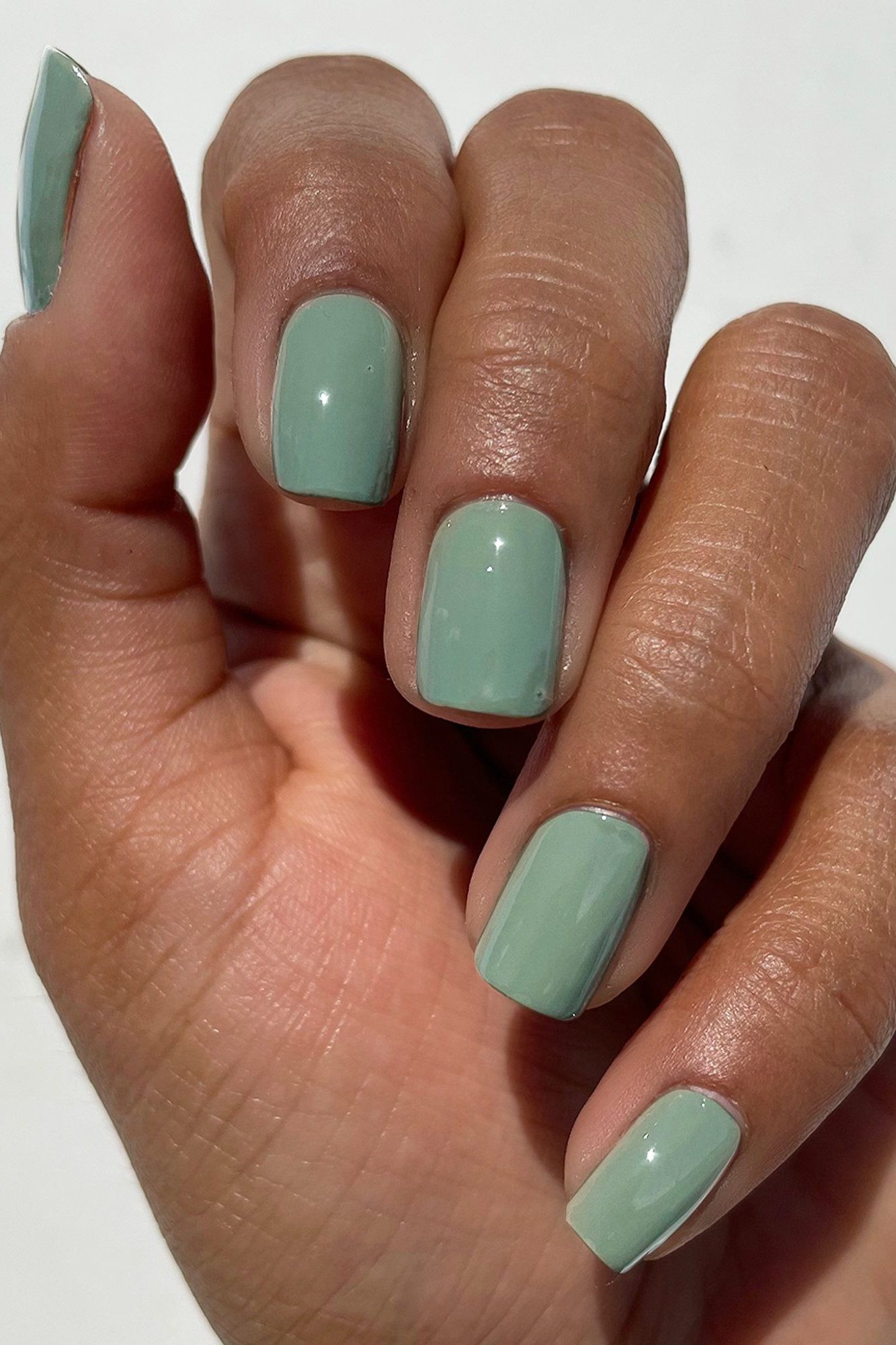 Sage Green Dip Powder Nails