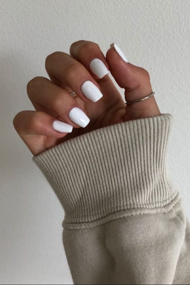 Classic White nails