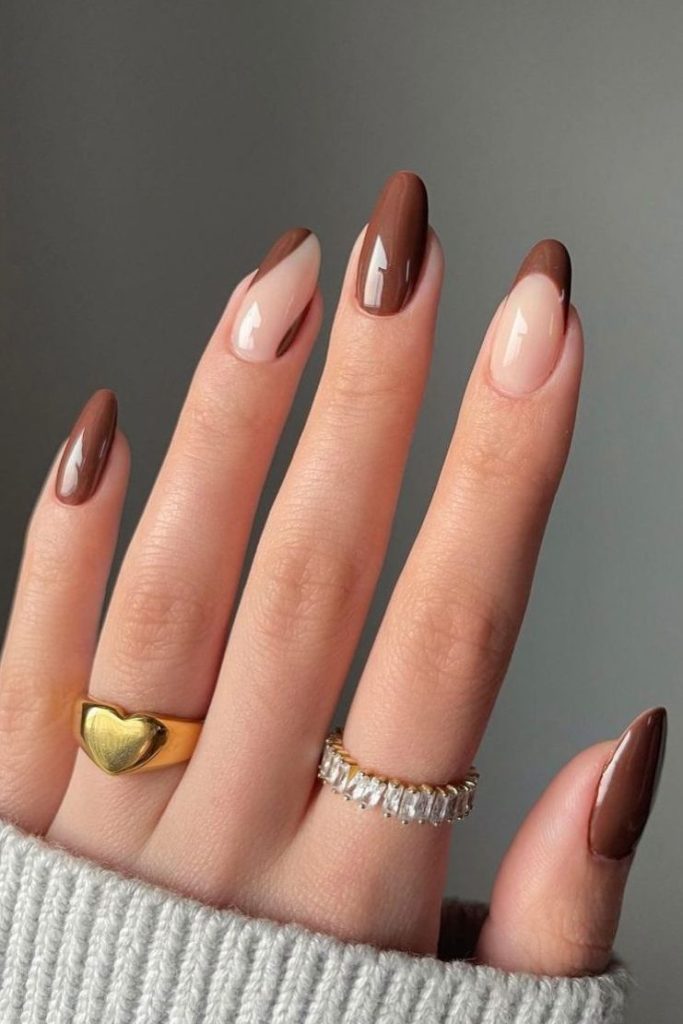 Brown Almond Manicure