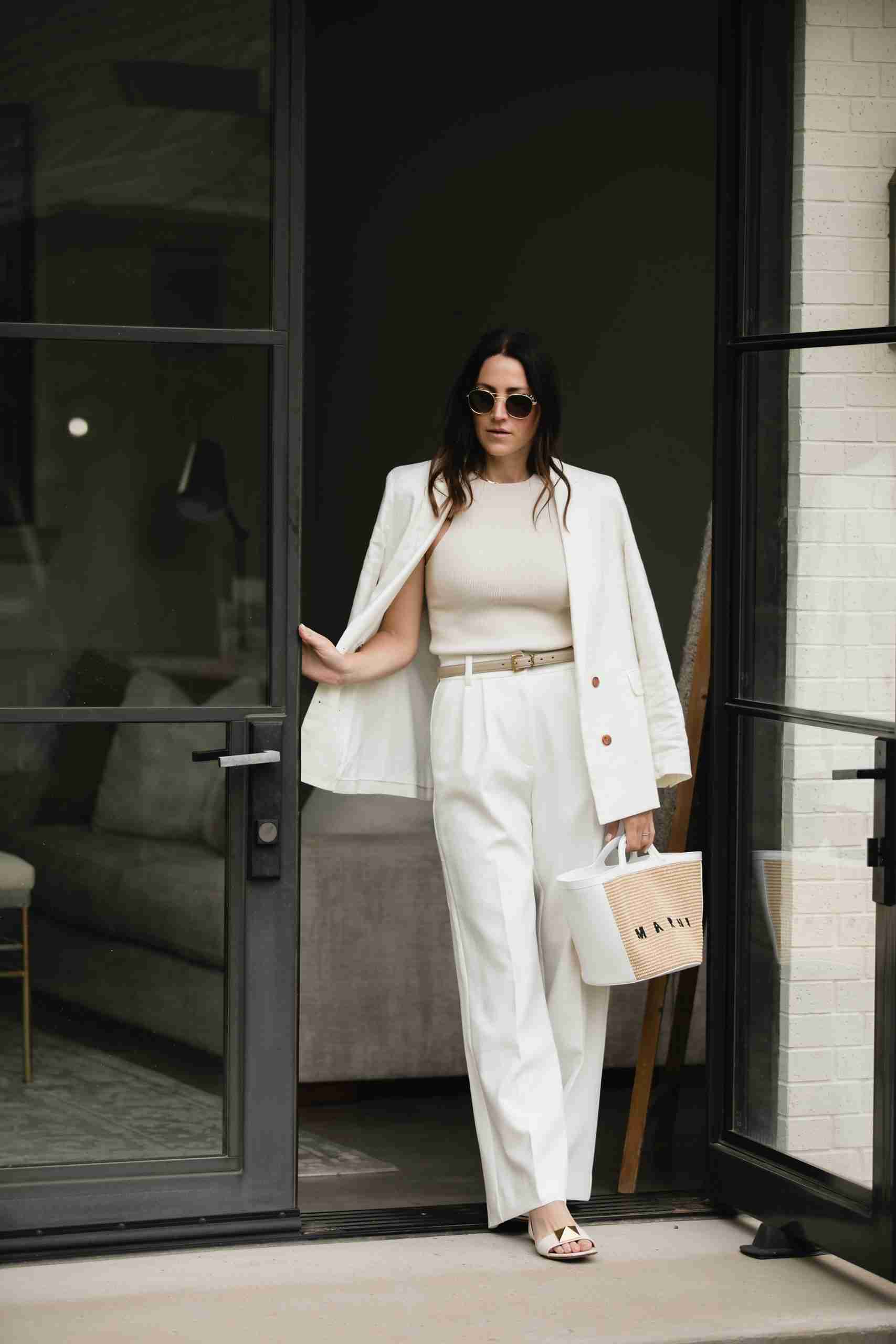 White light blazer with zips s