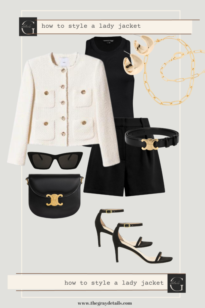 black outfit and gold accessories
