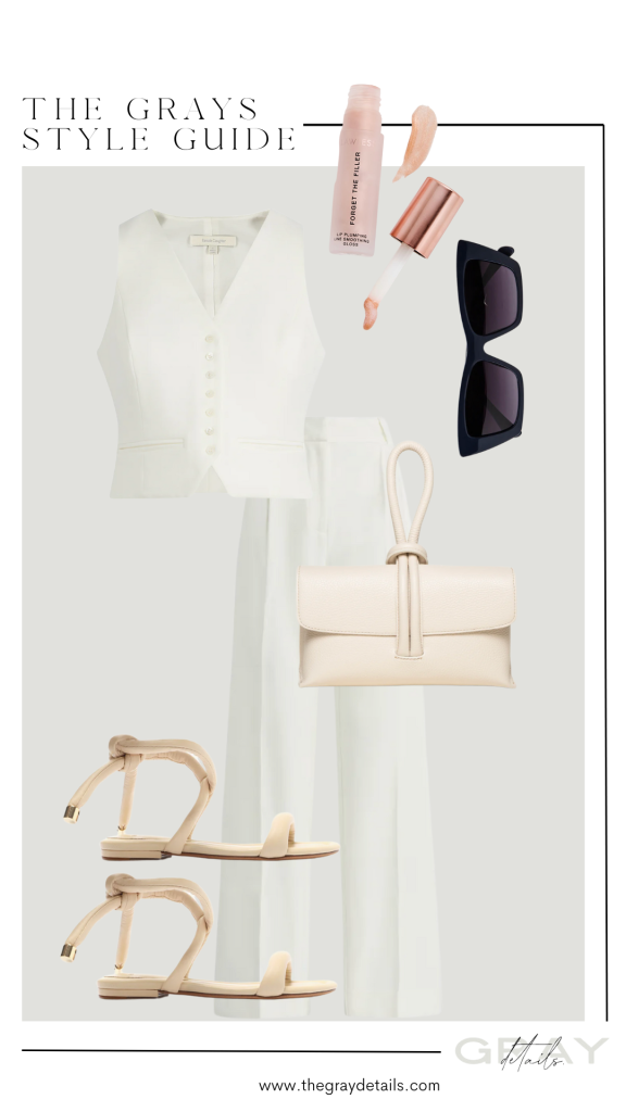 white monochrome spring outfit