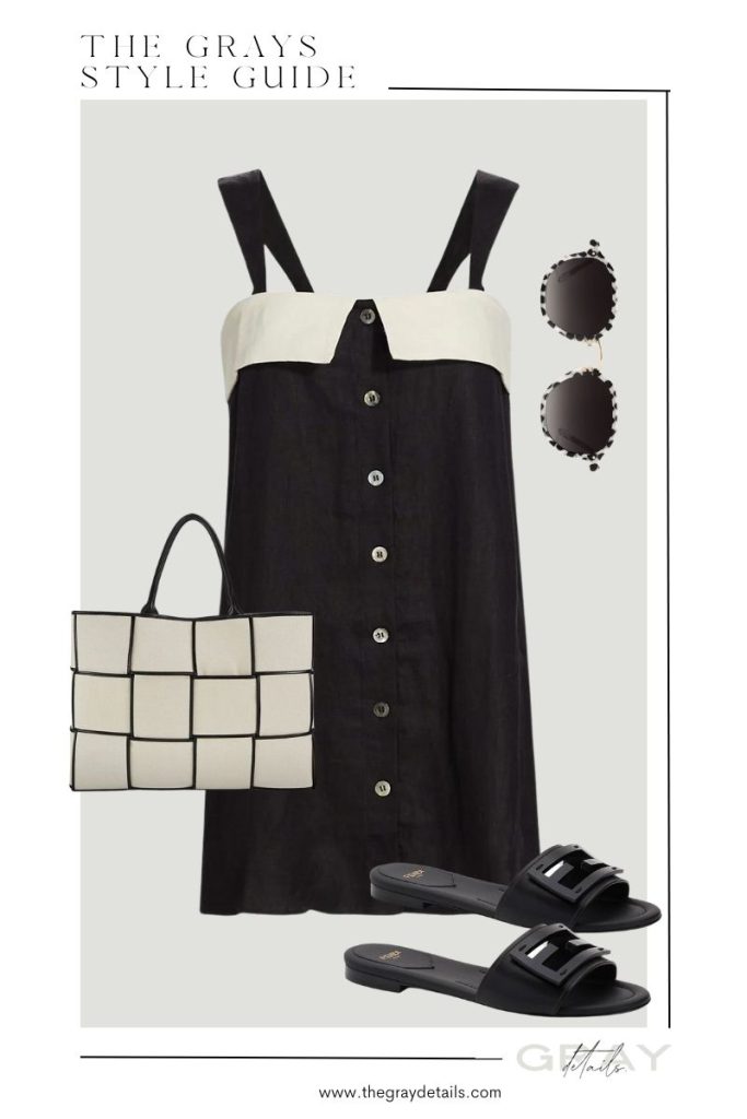 Black Linen Shift Dress Outfit