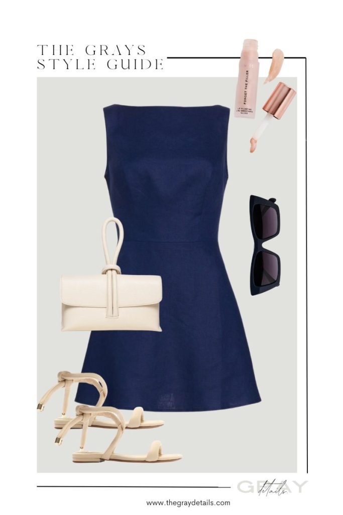 Navy Shift Dress outfit idea