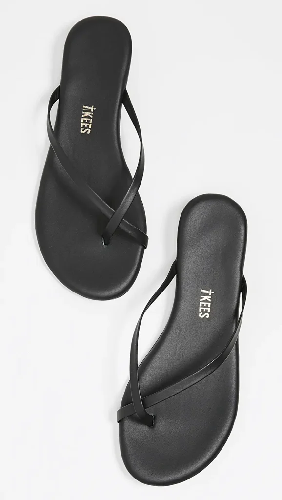 black flip flops