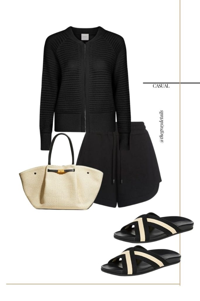 Casual Blacks Short Outfit