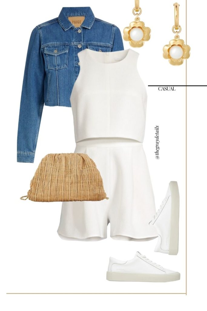 white romper spring outfit