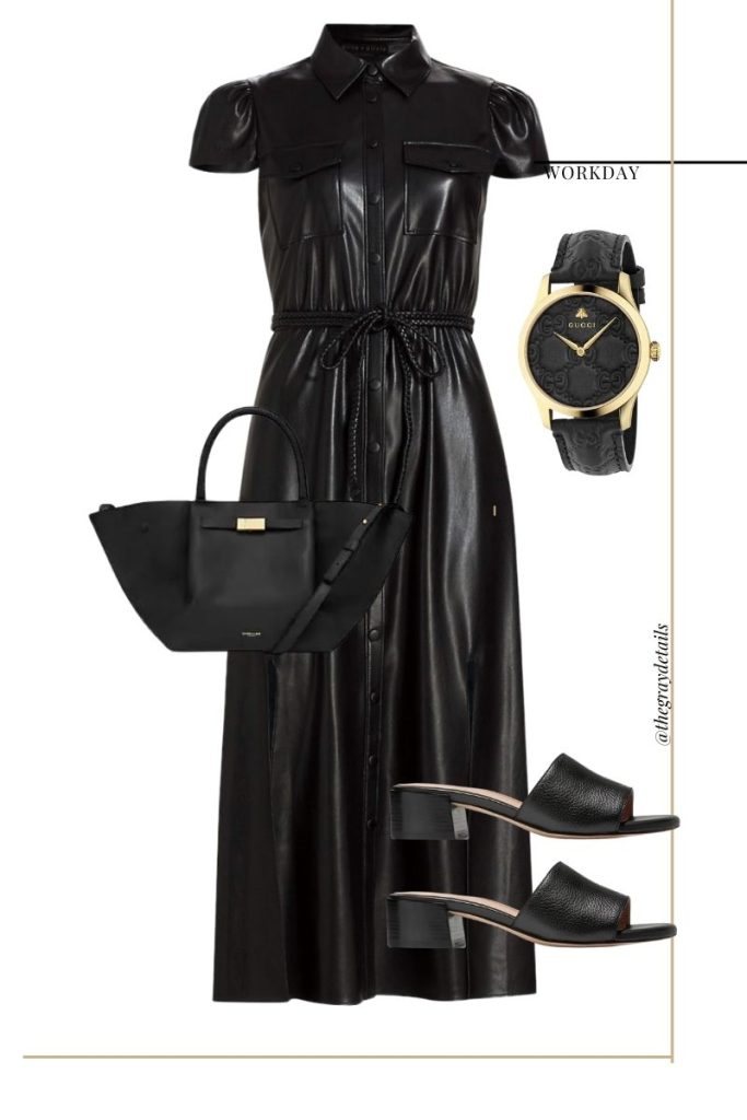 Spring black work dress