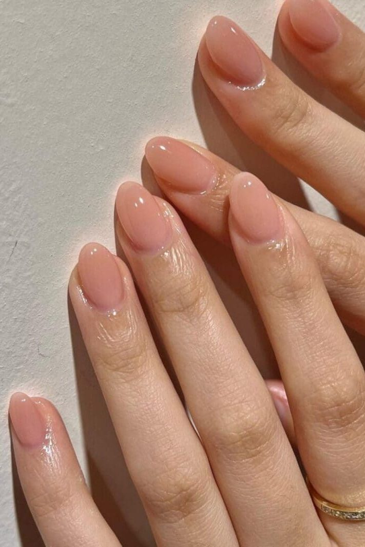Nude gel manicure