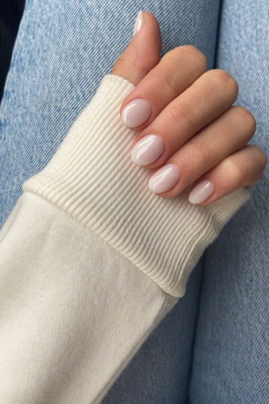 Milky White manicure