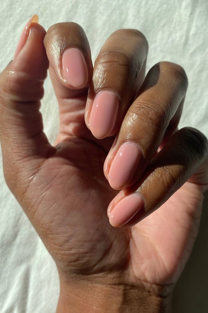 blush pink nails