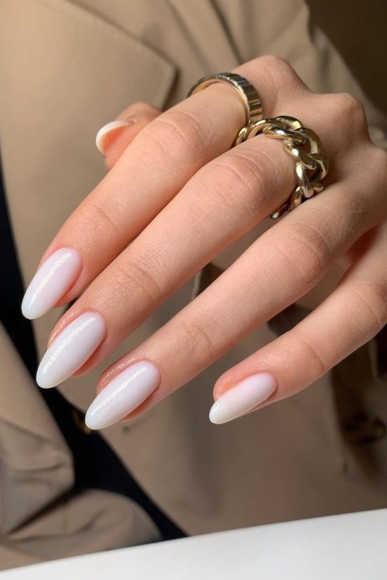 Classic White Nails