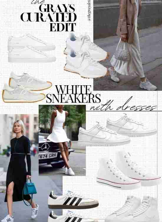 White Sneakers to Wear With Dresses