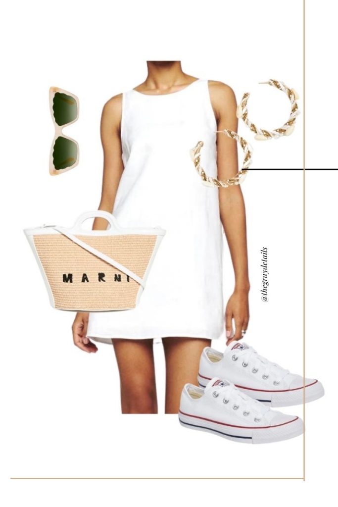 How to Wear White Sneakers with Dresses