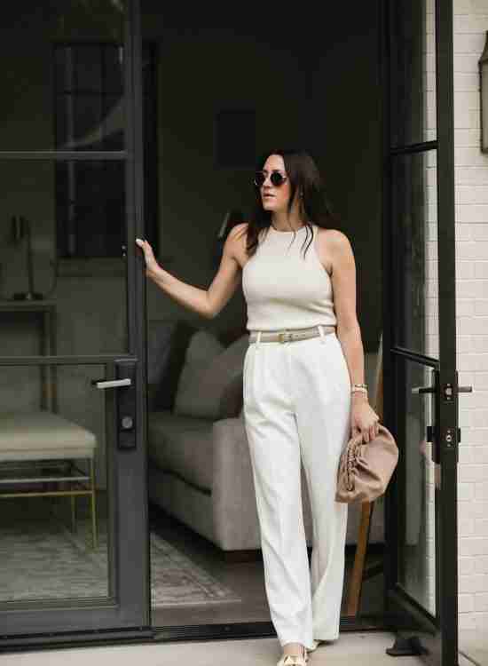 Classy White Trouser Outfits for Spring and Summer