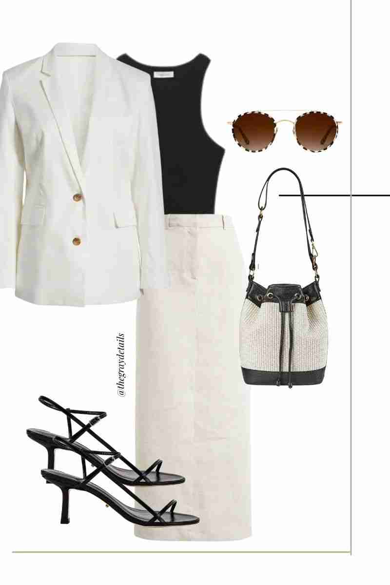 Black and White Summer Capsule Wardrobe the gray details