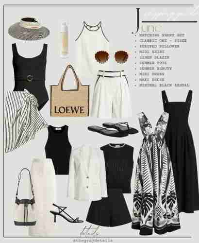 Black and White Summer Capsule Wardrobe