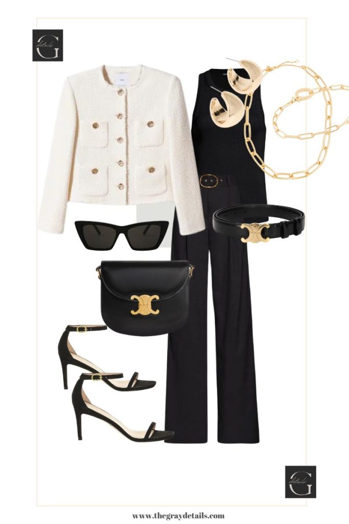 Lady Jacket & Black Trouser Outfit Idea