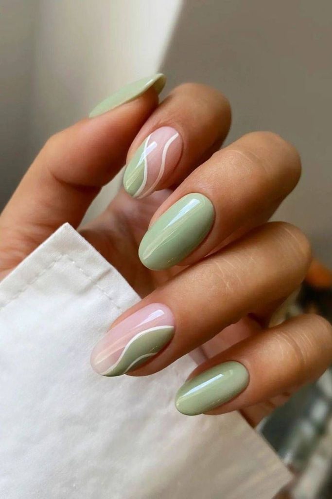 Matcha Green Tea nails