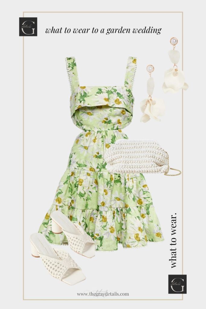 Green Floral Mini Dress | Summer Garden Wedding Guest Outfits
