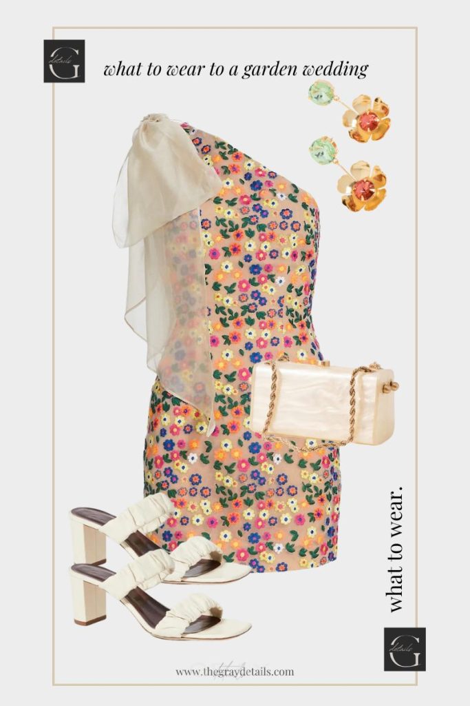 Floral One Shoulder Mini Dress | Summer Garden Wedding Guest Outfits