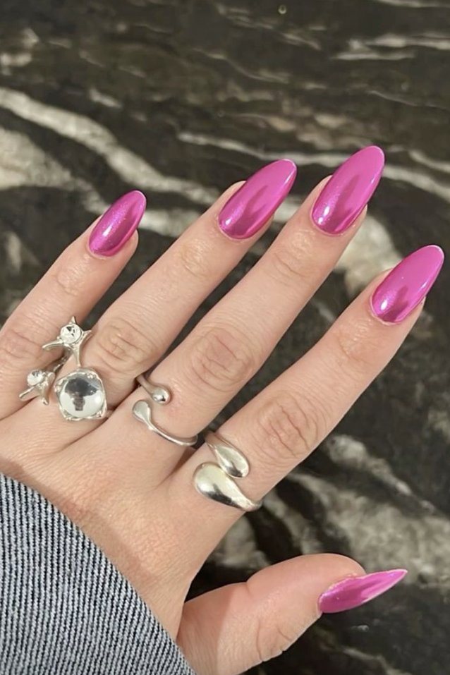 Pink Chrome Nail Ideas