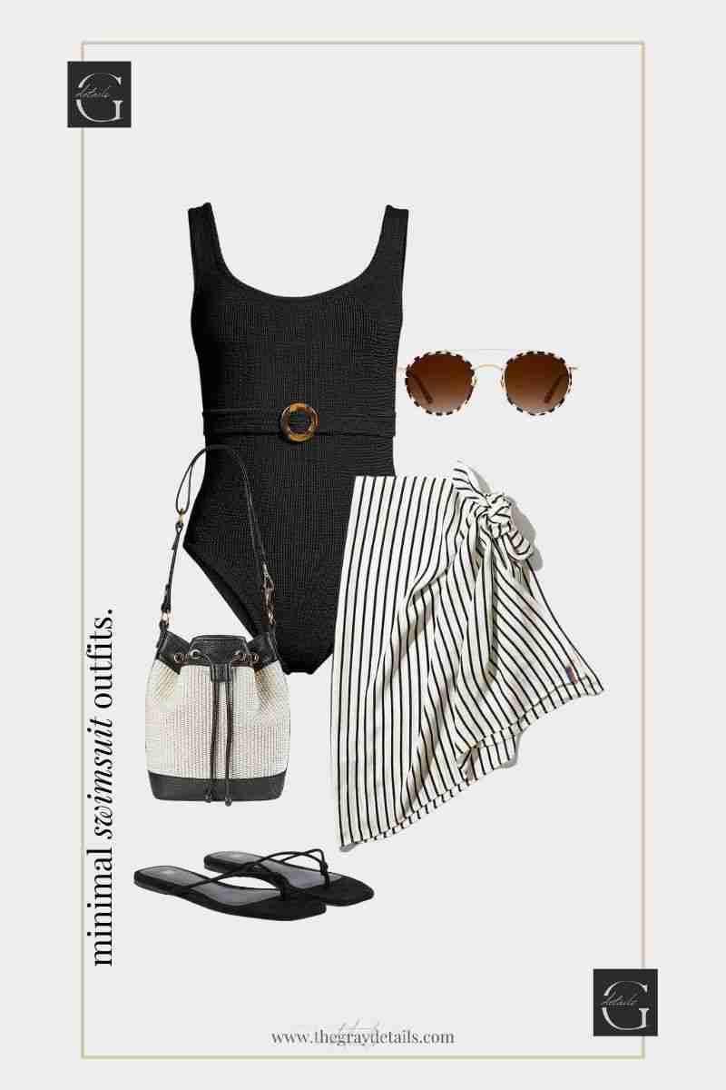 Classy Black and White Swimsuit Outfits the gray details
