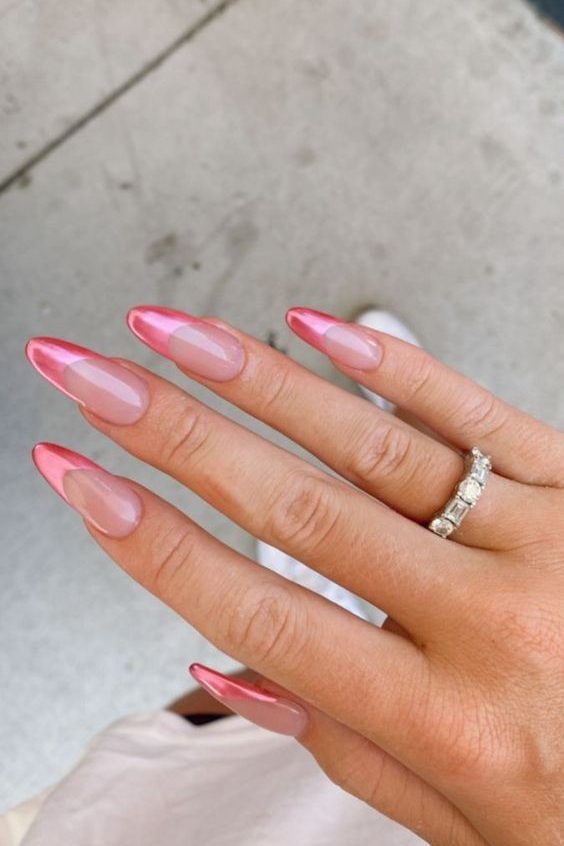 Hot Pink Glazed Nails