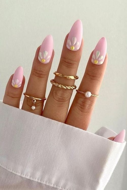 Pink Floral Nail Ideas