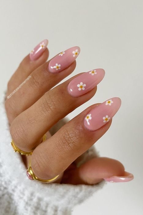 Pink Floral Nail Ideas