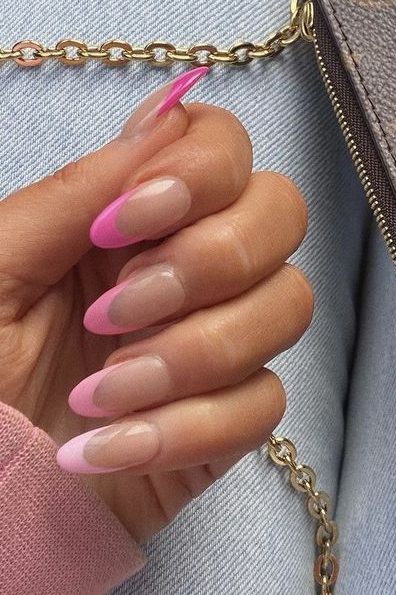 French Tip Pink Nails