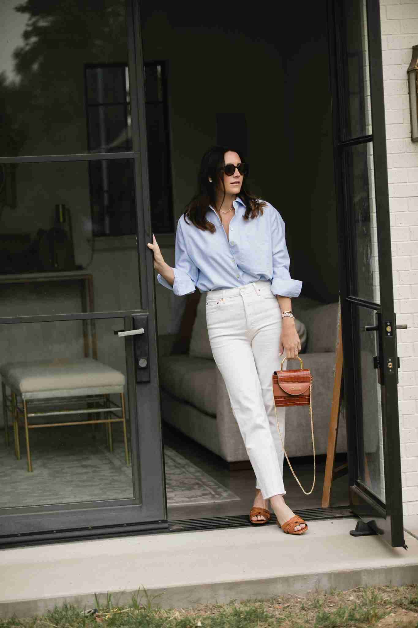 QUIET LUXE DENIM TOP