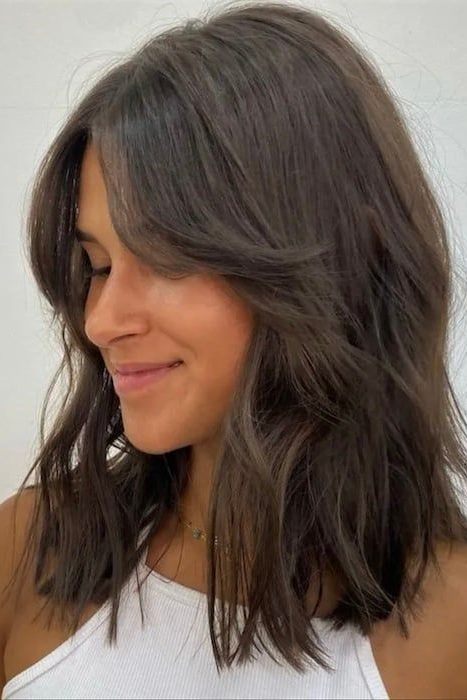 Shoulder Length With Curtain Bangs