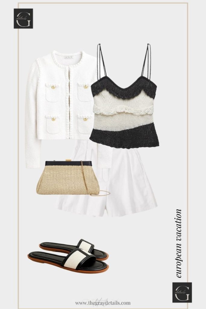 White Shorts Outfit Ideas for Travel