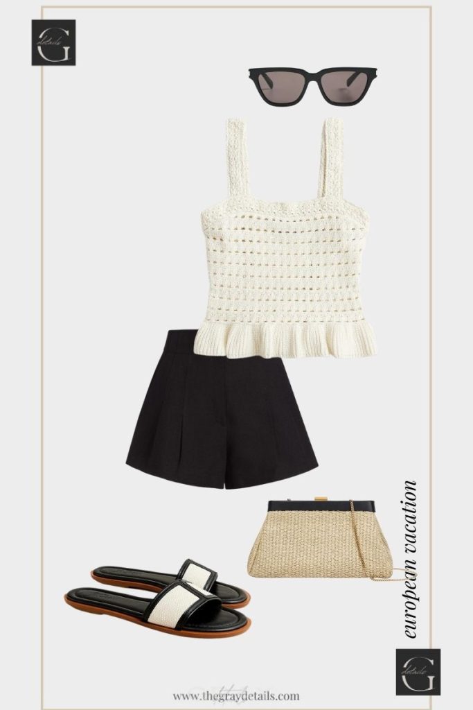 Black Shorts Summer Outfits for Europe