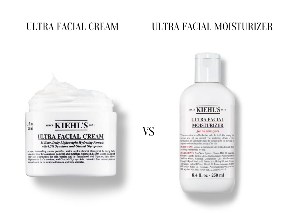 Kiehl's Ultra Facial Moisturizer vs Cream