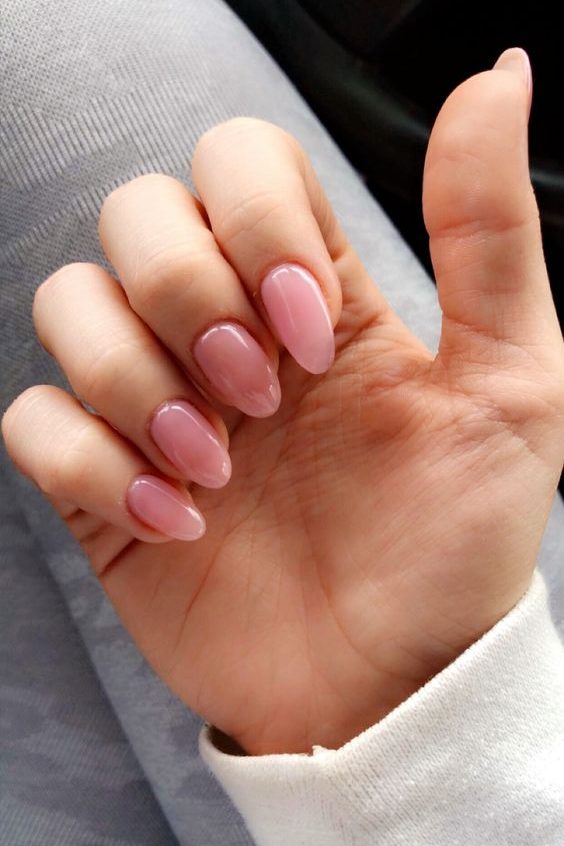 Pink Jelly Aesthetic Almond Nails