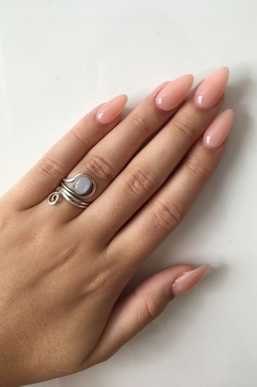Nude Aesthetic Almond Nails