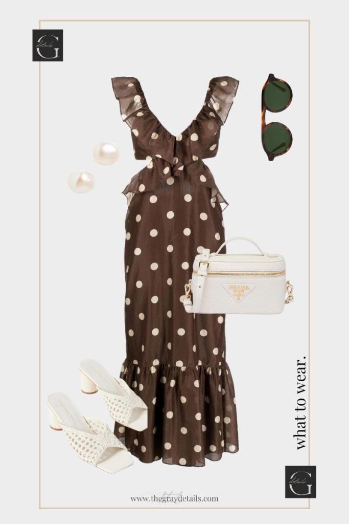 Polka Dot Maxi Dress Earth Tone Dresses