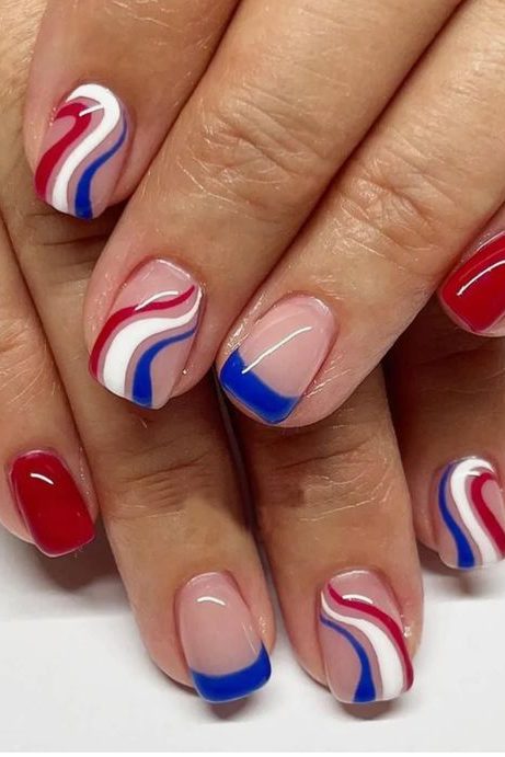 Patriotic Labor Day Nails