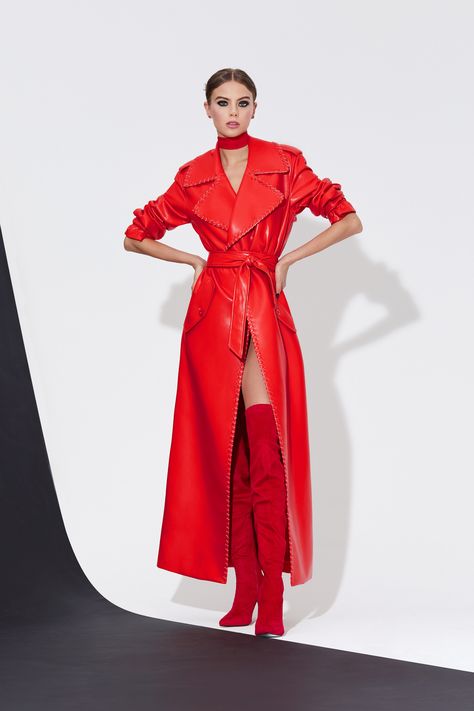 Red trench coat
