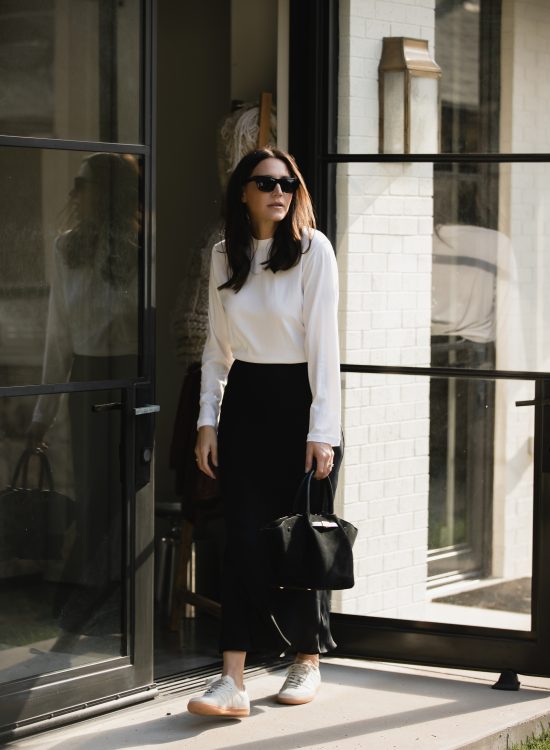 Black Slip Skirt Outfits for Fall