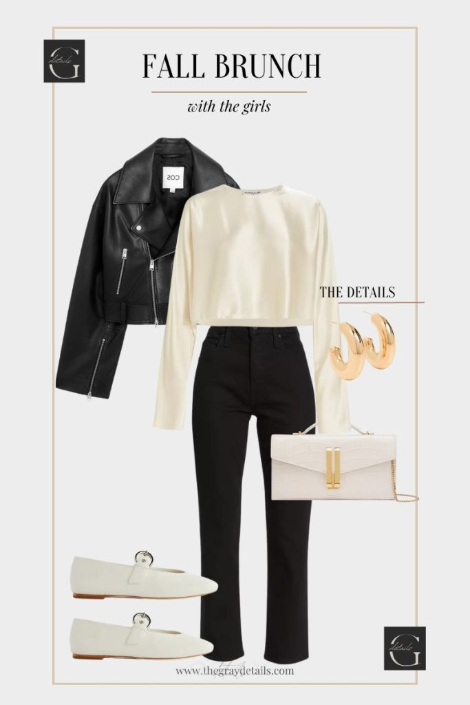 Black Jeans + Leather Jacket Outfit 