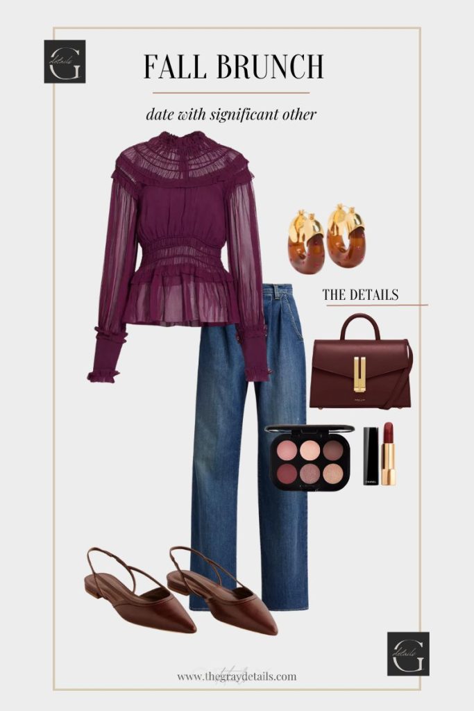 Romantic Blouse and Blue Jeans Outfit